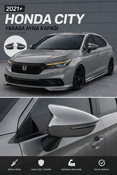ModGR-Dizayn HONDA CİTY 2021+ ARACA ÖZEL BOYALI YARASA AYNA KAPAĞI A+