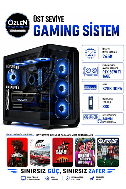 ÖZLEN XXL31 ULTRA 5 245K RTX 5070 Tİ 16GB 32GB DDR5 RAM 1TB M.2 SSD Üst Seviy...