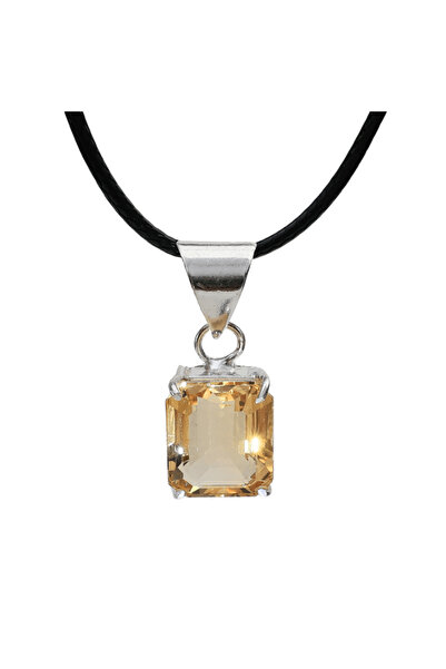 craftmystic Adjustable necklace with 15mm silver rectangular medallion with n...