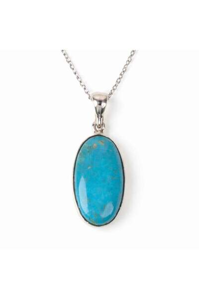 craftmystic 925 silver necklace with oval Turquoise – protection and inner ba...
