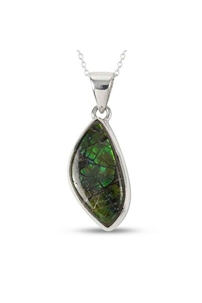 craftmystic 925 silver necklace with natural delica ammolite – prosperity, en...