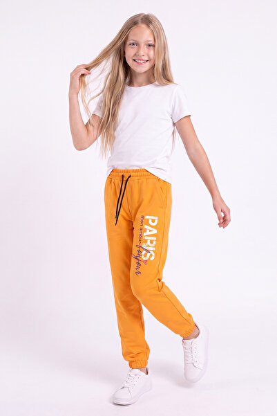 FYK KİDS Girl's Double Pocket Colorful Printed Jogger Sweatpants