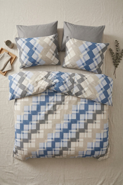 The Linevra Cotton Single Fitted Sheet Duvet Cover Set |   Premium Series |  ...