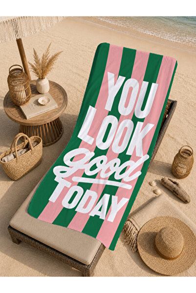 Evmila Pop Art You Look Good Today Prosop de plajă cu model în dungi 70x150 -...