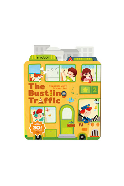 Mideer Gel Sticker Set Moving Traffic 30 Pieces Reusable Activity Set 3 Years+