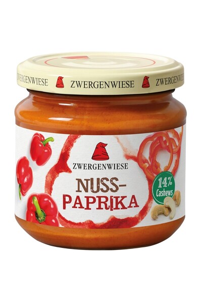Zwergenwiese Cremă tartinabilă cu nuci și ardei, fără gluten, bio, 200g