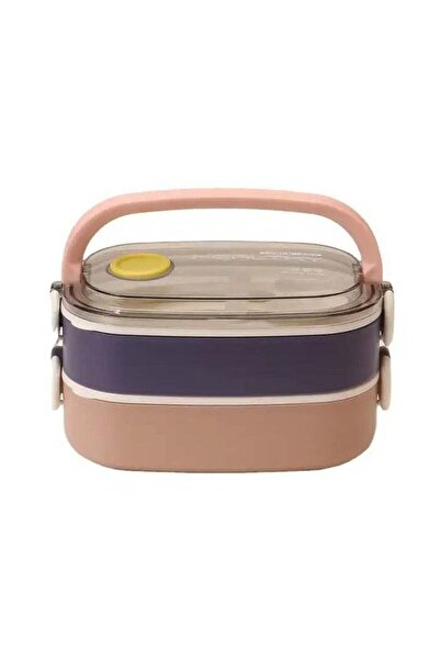Homio 2-Layer Plastic Lunch Box – BPA-Free, Leakproof & Portable Food Contain...