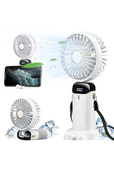OEM Mini Ventilator Portabil 3 în 1 cu Aromaterapie, Ecran LCD, 5 Viteze, USB...