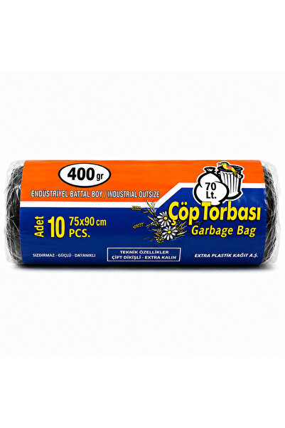 Broken Stone Battal Size Industrial Garbage Bag Black 75 X 90 cm 400 Gr 1 Pac...