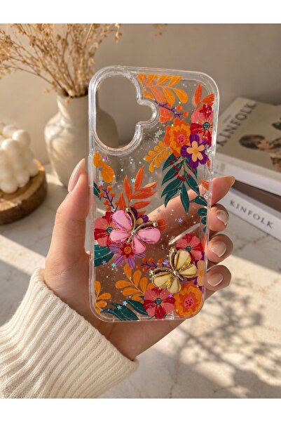 İPHONE 16 UYUMLU KELEBEK DESENLİ PREMİUM KILIF