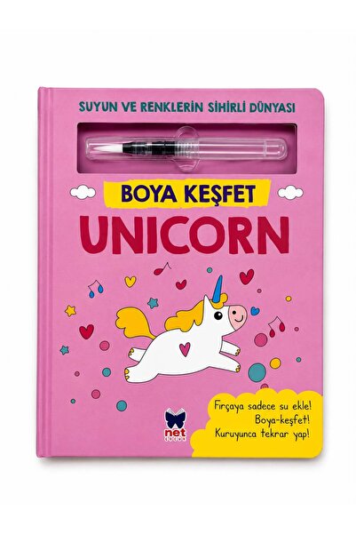 Net Çocuk Yayınları Boya Keşfet Unicorn Sihirli Su ile Boyama Kitabı Tekrar K...