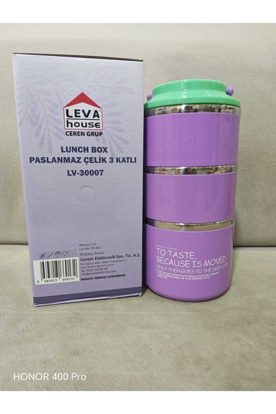 LEVA HAUSE Lunch Box 3 Compartments 304 Stainless Steel 3 Layers