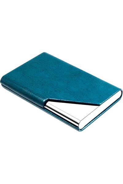 GENERAL Padike Business Card Holder, PU Leather & Stainless Steel Multi Card ...