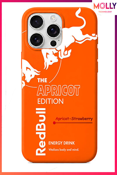 Molly iPhone 15 PRO İçin Turuncu Redbull The Apricot Edition Desenli İçi Kadi...