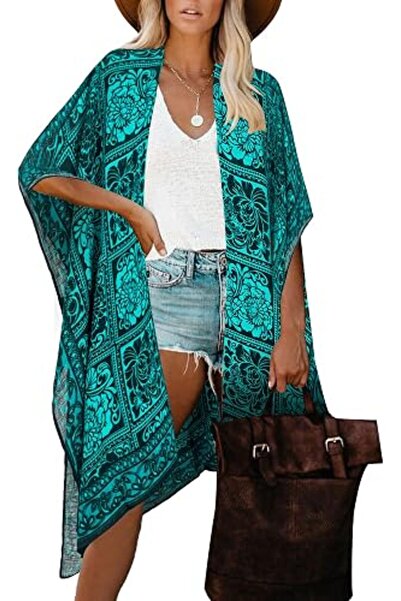 Moss Rose Women's Beach Cover up Swimsuit Kimono Cardigan with Bohemian Flora...
