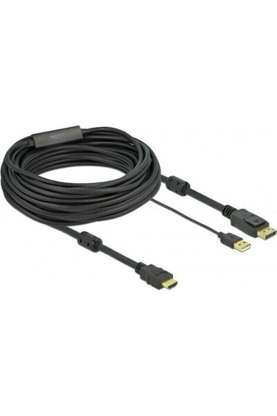 DELOCK Καλώδιο DisplayPort αρσενικό - HDMI αρσενικό 10μ Μαύρο (85968)