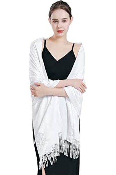 QBSM Womens Large Soft Wedding Evening Pashmina Shawls Wraps Scarfs