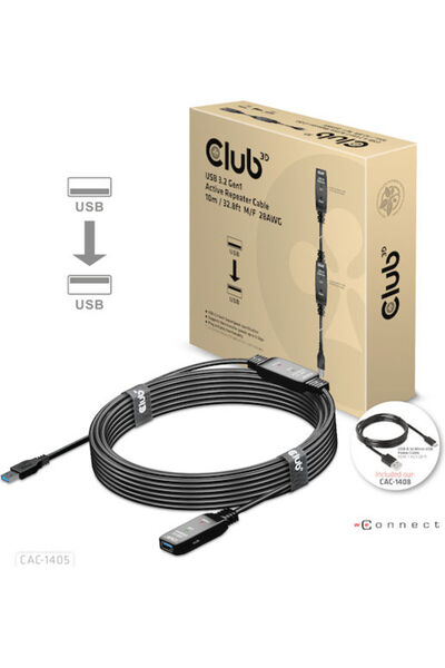 Other Club3D 10μ Καλώδιο USB 3.1 Αρσενικό Α σε Θηλυκό Α (CAC-1405)