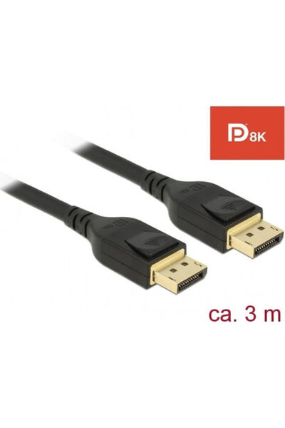DELOCK Καλώδιο DisplayPort Αρσενικό - DisplayPort Αρσενικό 3μ Μαύρο (85661)
