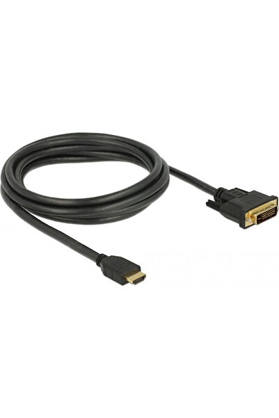 DELOCK Καλώδιο DVI-D αρσενικό σε HDMI αρσενικό, 2μ, Μαύρο (85654)