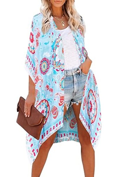 Moss Rose Women's Beach Cover up Swimsuit Kimono Cardigan with Bohemian Flora...
