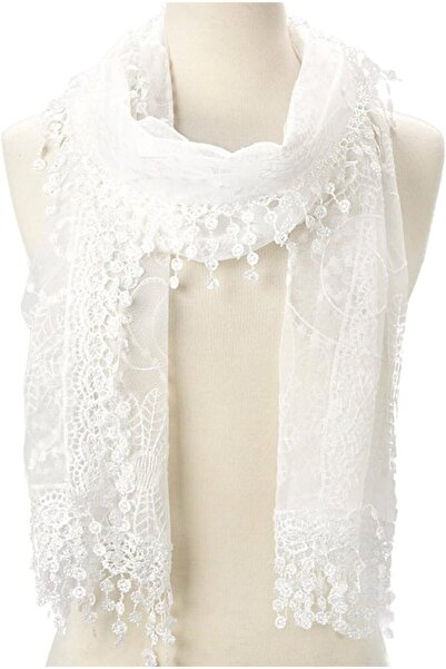 Cindy Wume Cindy and Wendy Lightweight Soft Leaf Lace Fringes Scarf shawl for...