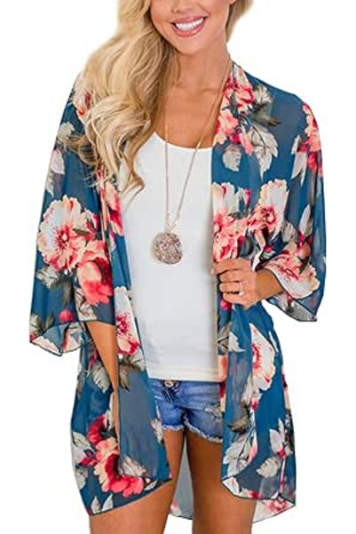 GENERAL BB&KK Women's Chiffon Boho Kimono Cardigans Casual Loose Open Front C...