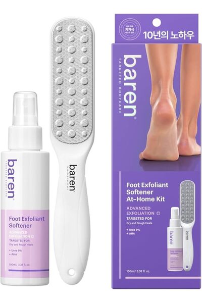 baren Foot Callus Remover Kit |1-Min Spray & Peel |13 Naturally derived ingre...