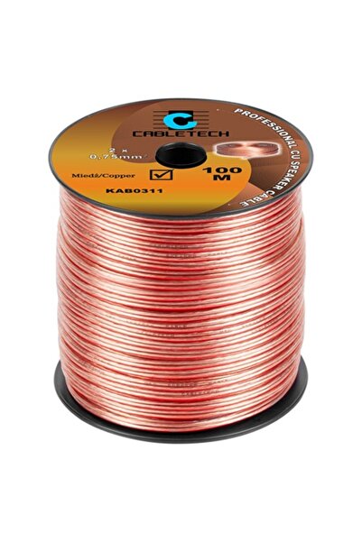 Lechpol Διαφανές Χάλκινο Καλώδιο Ηχείων 2 x 0.75 mm², Ρολό 100μ