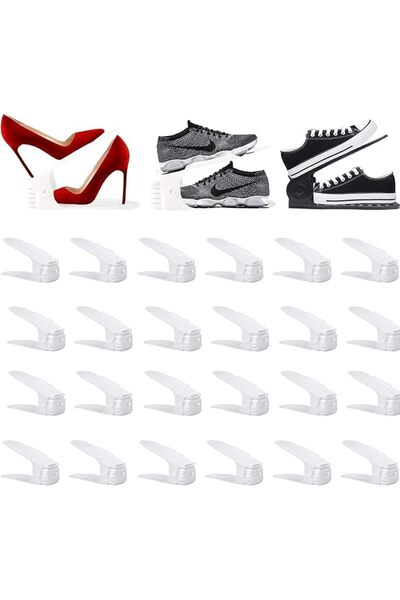 GENERAL Shoe Slots Organizer 12 PCS, Adjustable Stack Shoe Rack with Double L...