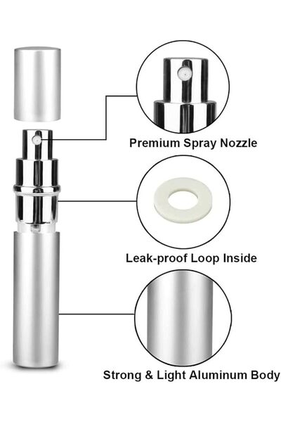 Delfino Silver زجاجات عطر دلفينو، مجموعة دلفينو من 3 قطع، زجاجات رش صغيرة محم...