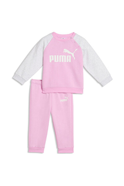 Puma Set cu glugă Minicats Ess Raglan Crew, roz, pentru copii