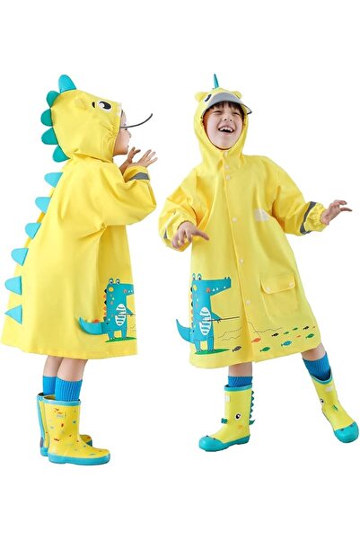 KASTWAVE Kids RainCoat, Reusable Children's raincoats, 3D Cartoon Kids Rain J...