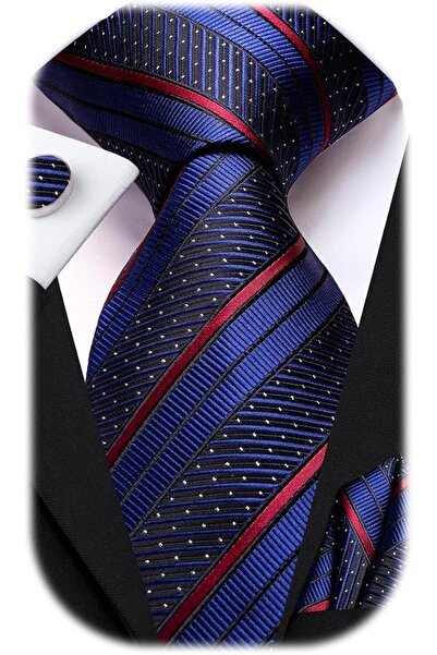 Dubulle Mens Paisely Silk Tie for Men Necktie and Pocket Square Set