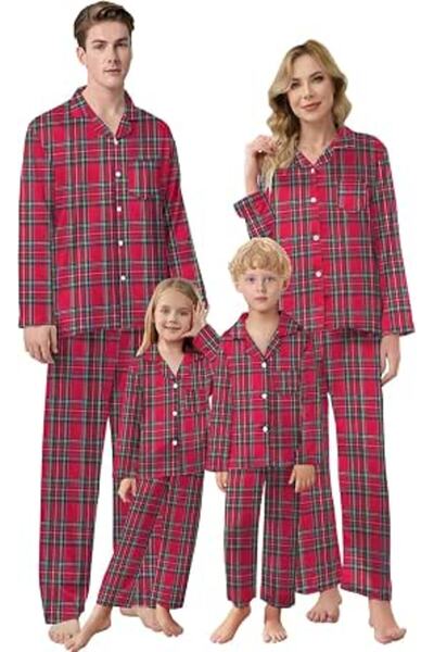 GENERAL Schbbbta Girls Boys Satin Pajamas Set, 2Piece Silk Nightwear Button-D...