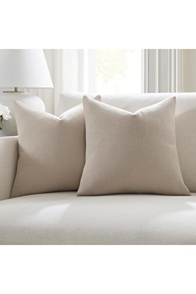 Meekio Set of 2 Dark Sage Pillow Covers 18 x 18 Inch Farmhouse Boho Decorativ...