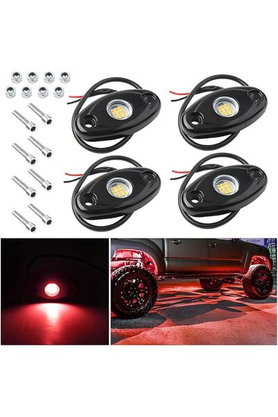 GENERAL AICEL Rock Lights for Trucks, 4 Pods LED Rock Lights, IP67 Waterproof...