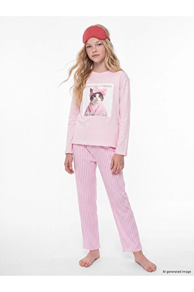 LC Waikiki Printed Girls' Pajama Set (W6)
