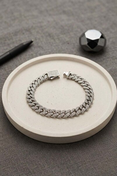 Inure Jewelry Cuban Chain Model Silver Color Men's Bracelet