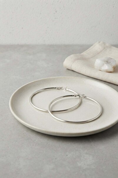 Inure Jewelry 316L Steel Silver Color 66 mm Hoop Earrings