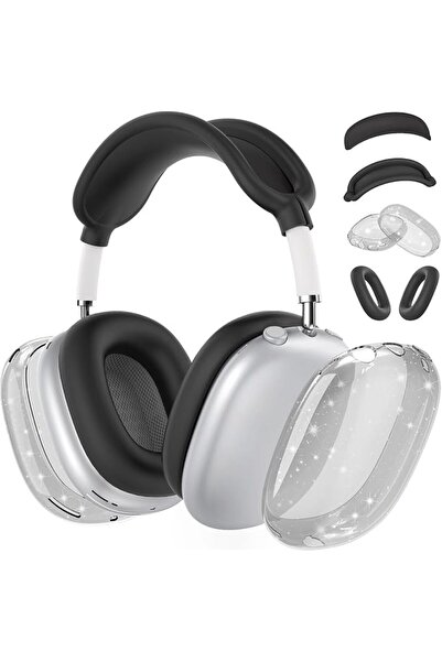 GENERAL غطاء سيليكون لسماعات AirPods Max، غطاء شفاف ناعم من TPU لحماية الأذن/...
