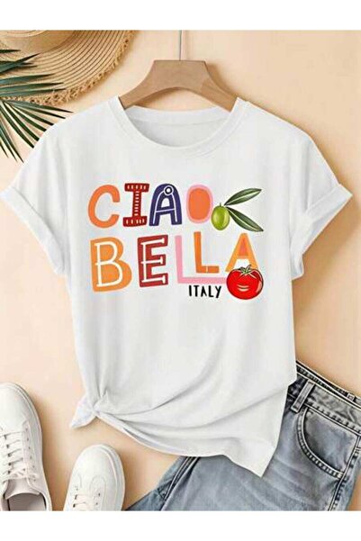23ERVA Outfit Women, Ciao Bella Italy Funny Vintage T-Shirt, Loose And Breath...