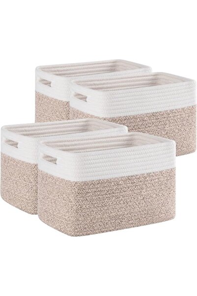 GENERAL 4 Pack Shelf Baskets for Organizing Home - Perfect for Toys, Books, a...