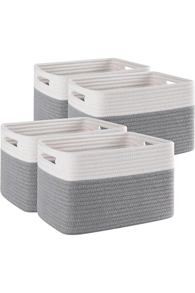 GENERAL 4 Pack Shelf Baskets for Organizing Home - Perfect for Toys, Books, a...