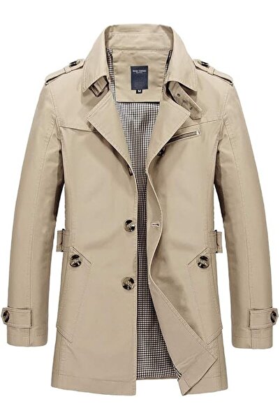chouyatou Men's Slim Notched Collar Single Breasted Cotton Jacket Office Tren...