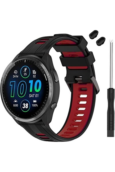 GENERAL حزام متوافق مع ساعة Garmin Forerunner 965 - حزام ساعة بديل من السيليك...