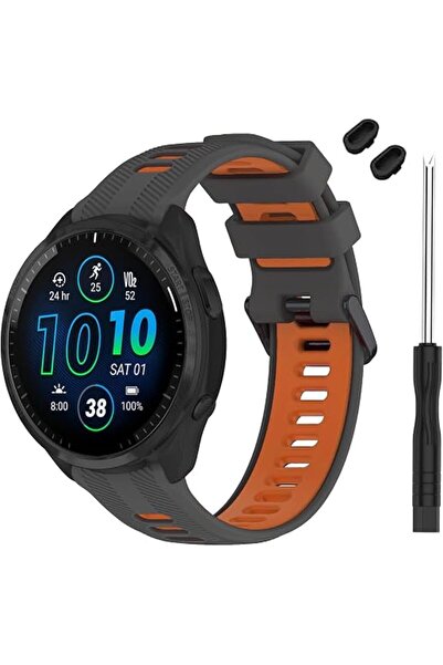 GENERAL حزام متوافق مع ساعة Garmin Forerunner 965 - حزام ساعة بديل من السيليك...
