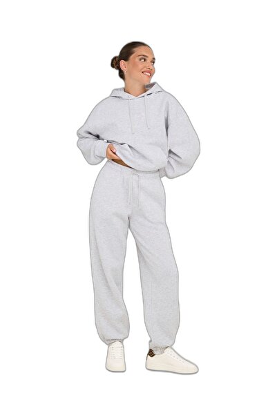 ONLY Onlbest Cuff Pant Swt Women's Gray Sweatpants - 15357504