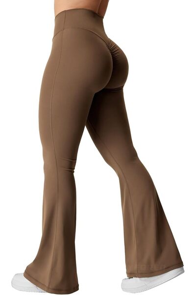 GENERAL YEOREO Kalie Flare Scrunch Leggings for Women V Cross Waist Bell Bott...