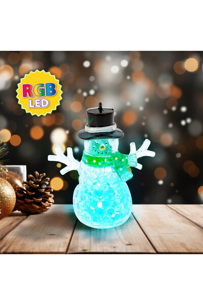 Alista Home Decorațiune LED de Crăciun, om de zăpadă verde RGB, 9 cm, multico...
